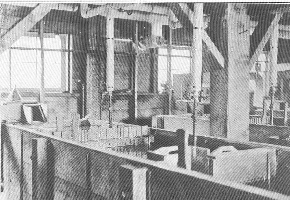Oil separating tanks inside the Wards Cove reduction plant near Ketchikan in 1915